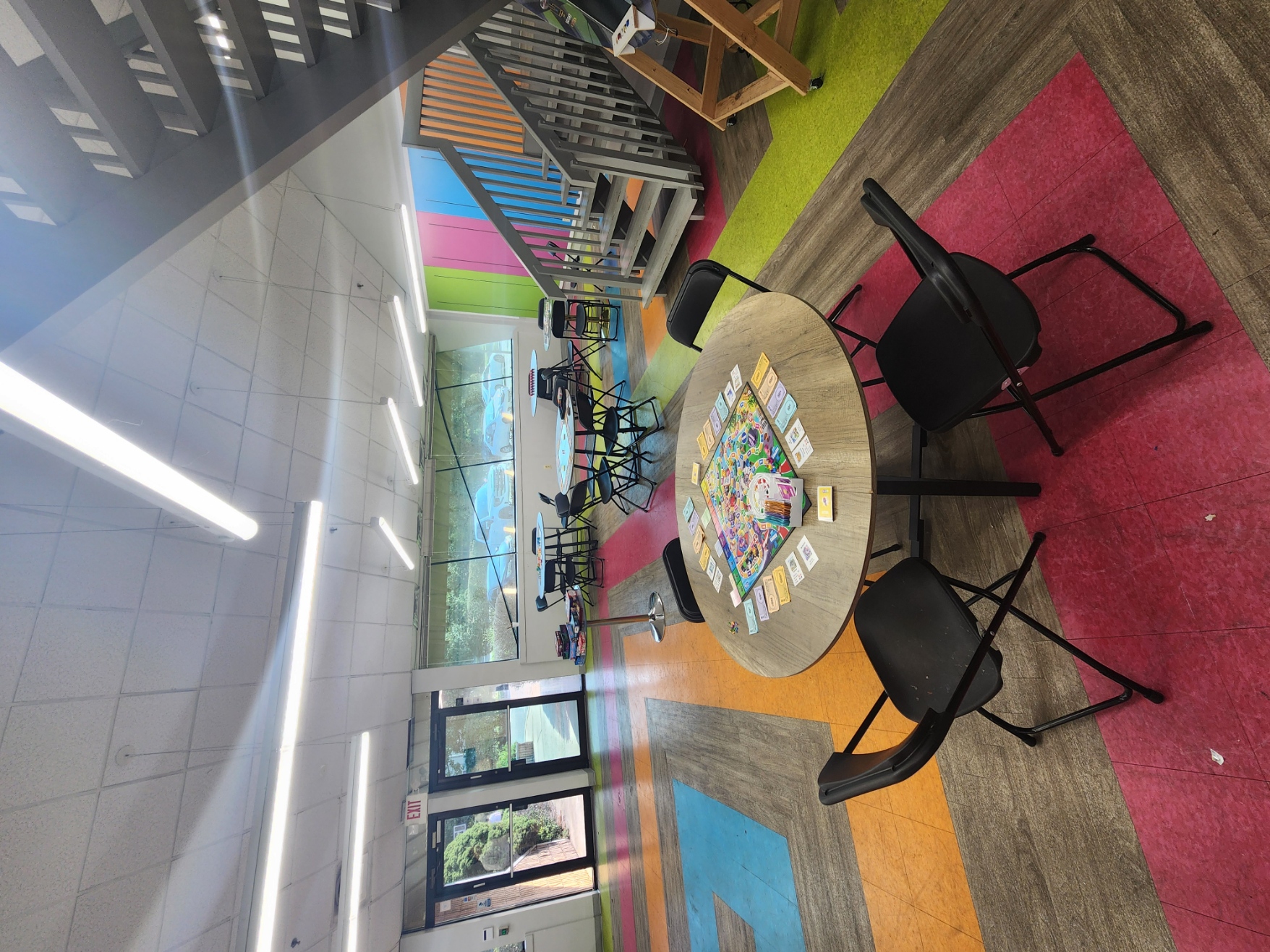 The colorful shared activity space at BrightSite
