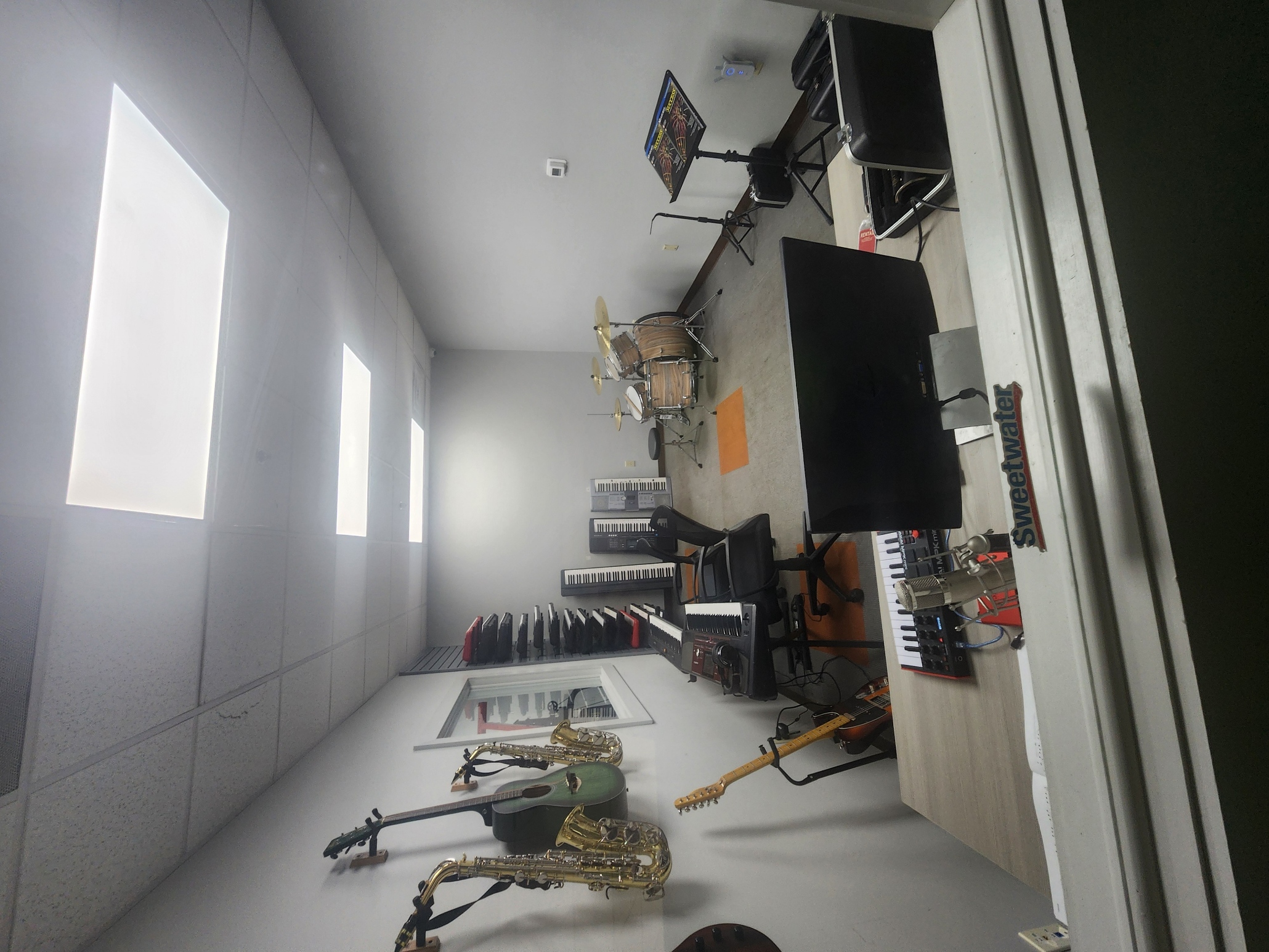 BrightSite music room with musical instruments